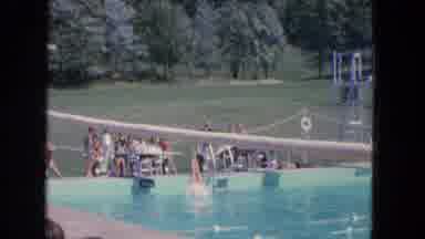 Manchester New Hampshire (1965): Two Different Female Swimmers Practice By Diving