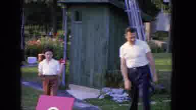 Manchester New Hampshire (1965): Happy Family Loves Classic Fun Games Outside