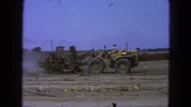 Pueblo Mexico (1965): Tractor Pushing Rubble Preparing Land For Planting During