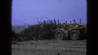 Pueblo Mexico (1965): Machine Preparing Agricultural Area For Planting In A Very