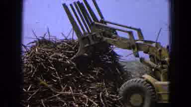 Pueblo Mexico (1965): Yellow Contraction Machine Backs Away From Collapsing Pile