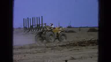 Pueblo Mexico (1965): Vintage Film Of A Tractor Moving Brush And Trees From A