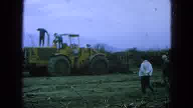 Pueblo Mexico (1965): A Field Of Some Plants Or Crop Being Removed By A Vehicle