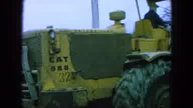 Pueblo Mexico (1965): Old Cat Tractor Working In The Countryside And Farmers