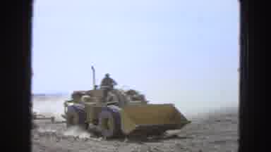 Pueblo Mexico (1965): Heavy Machine Dragging Another Smaller Machine In A Dry