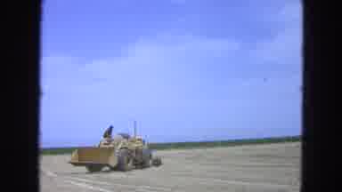 Pueblo Mexico (1965): An Alone Man Is Working The Field With Its Bulldozers