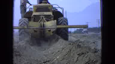 Pueblo Mexico (1965): Men Bulldozing Dirt Army Hard Hats
