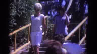 Busche Gardens Florida (1966): Women In Summer Clothes Talking And Walking Down