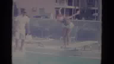Busche Gardens Florida (1966): Two Ladies In Swimsuits And Bathing Caps Dive Into