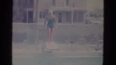 Busche Gardens Florida (1966): Woman Diving Into Pool On A Very Sunny Day And