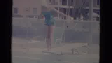 BUSCHE GARDENS FLORIDA-1966: Lady Diving Into A Swimming Pool In A Suburban Area