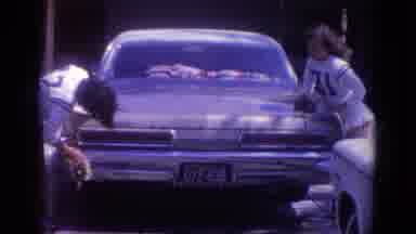Busche Gardens Florida (1966): Two Blonde Women Washing A Car In A Garage Behind