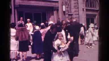 Danville Illinois (1966): Little Girl In A White Dress With A White Veil Holding A