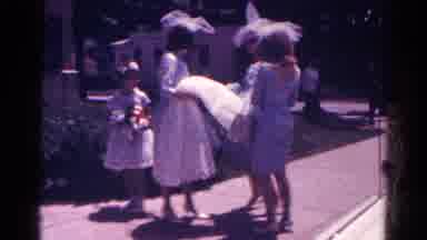 Danville Illinois (1966): Bridesmaids In Blue Searching For The Bride Out Front Of