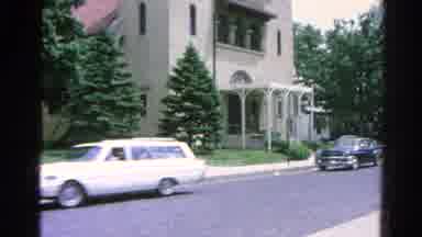 Danville Illinois (1966): Car Are Walking On The Road And The Women Is Fraid