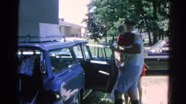 Danville Illinois (1966): A Family With Children Boarding A Car And Getting Ready