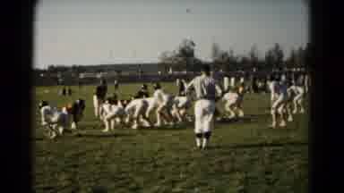 Hagerstown Maryland USA (1966): Playing Football Outdoors Middle Of The Day In