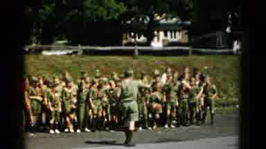 Hagerstown Maryland USA (1966): Boy Scout Leader Presenting Scouts With