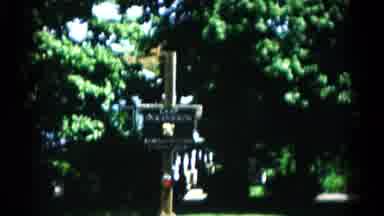 Hagerstown Maryland USA (1966): House Near Trees With A Signpost On Front Of It