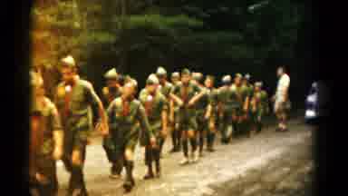 Hagerstown Maryland USA (1966): Large Troop Of Boy Scouts Walking Together On A