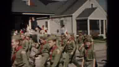 Hagerstown Maryland USA (1966): A Parade Of Boy Scouts March Down Their Town