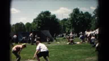 Hagerstown Maryland USA (1966): People Camping Outdoor Setting Tents In Wild