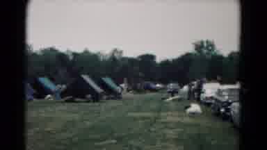 Hagerstown Maryland USA (1966): Tents And Wigwams Are Set Up In A Field For A