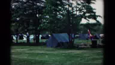 Hagerstown Maryland USA (1966): A Campsite With 1950s Cars Parked Nearby