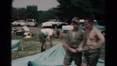 Hagerstown Maryland USA (1966): Scout Leaders Instruct The Scouts On How To Erect