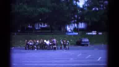 Hagerstown Maryland USA (1966): Kids Congregate In A Parking Lot And Then A Car