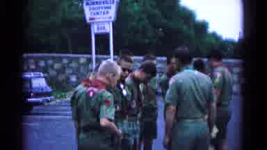 Hagerstown Maryland USA (1966): People Congregate Outside A Tent With Some Boy