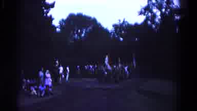 Hagerstown Maryland USA-1966: Men Walking In Formation And Carrying Flags Move