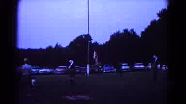 Hagerstown Maryland USA (1966): People Lowering The Usa Flag
