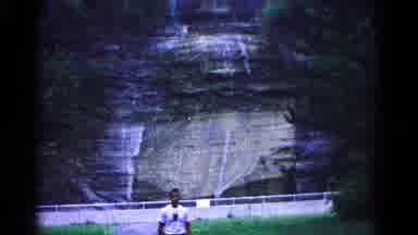 Hagerstown Maryland USA (1966): Young Man Walking Away From Natural Cliff Face