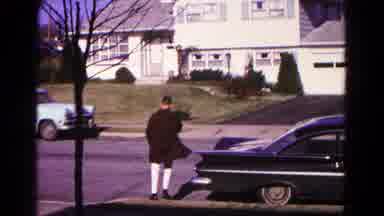 Hagerstown Maryland USA (1966): Heading Out To Work From Inside Your Home And