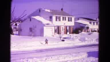 Hagerstown Maryland USA (1966): People And Children Shoveling Snow In Suburban