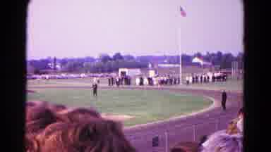 Hagerstown Maryland USA (1966): Crowd Watching People Walking On A Racetrack On A