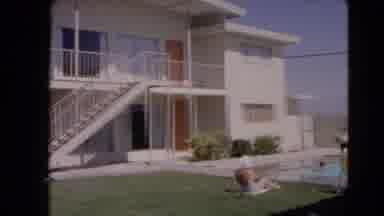 Las Vegas Nevada (1966): Family Swimming In The Summer Outside A White Apartment