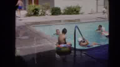 Las Vegas Nevada (1966): Group Of Kids Swimming And Playing In The Clear Water Of
