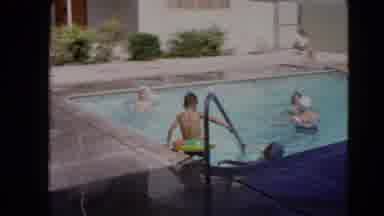 Las Vegas Nevada (1966): Children Play In The Pool While Woman Watches