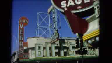 Las Vegas Nevada (1966): Footage Taken From Moving Vehicle Las Vegas Signage Along