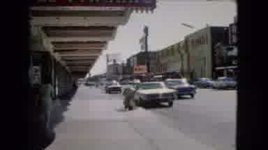 Las Vegas Nevada (1966): Downtown Scene From 1950s With Cars Driving Past Betting