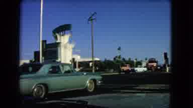 Las Vegas Nevada (1966): Different Color Car Park By A Building Outside Were The