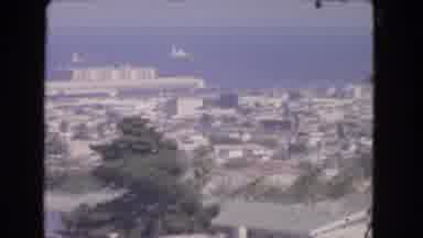 Los Angeles California (1966): View From Up High Of A Seaside City And The Ocean
