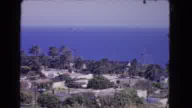 Los Angeles California (1966): Panning Across Beach With Palm Trees Local Villas