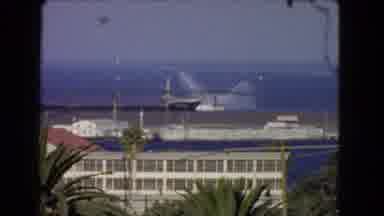 Los Angeles California (1966): The View From A Building Out To The Water Skyline