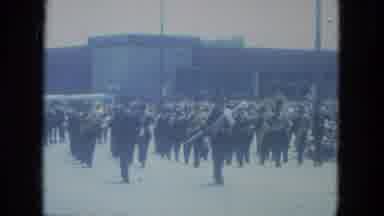 Milwaukee Wisconsin (1966): Military Marching In A Parade Many People Watching In