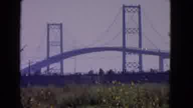 San Pedro California USA (1966): Cameraman Filming Bridge In The City