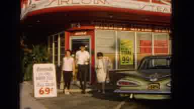 San Pedro California USA (1966): A Young Man Young Woman And Older Woman Exiting A