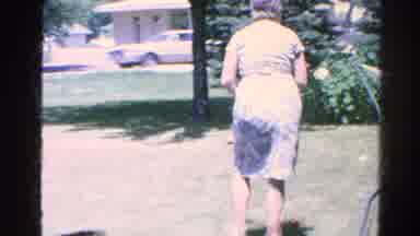 Silver Lake California (1966): Outdoor Fun Game Of Croquet Played By To One Adult
